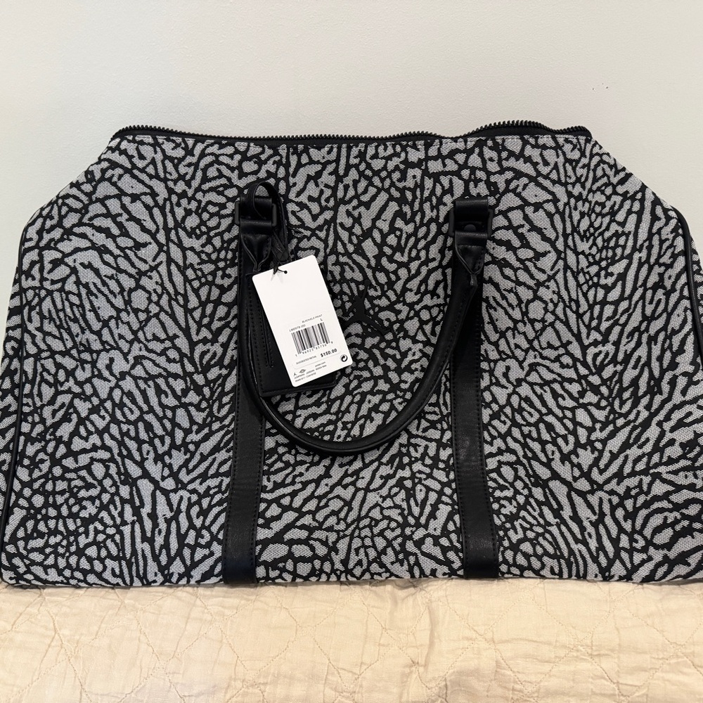 Jordan Black and Gray Duffel Bag